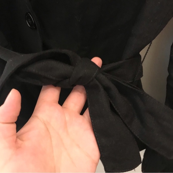 Free People Flared Sleeve Linen Blazer XS black jacket NWT - Picture 6 of 13